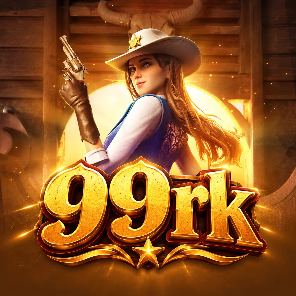 99rk menampilkan koboi wanita memegang pistol bertema Wild Bounty Showdown